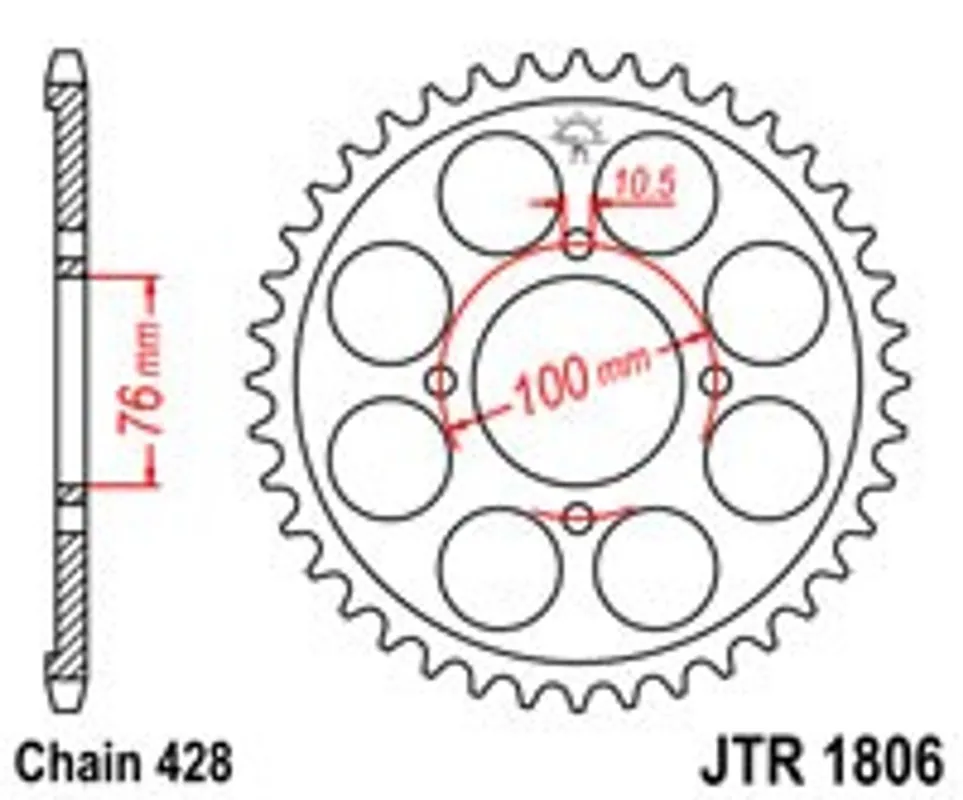Akce Řetězová rozeta JT JTR 1806-56 56 zubů, 428