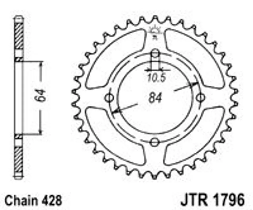 Řetězová rozeta JT JTR 1796-51 51 zubů, 428 Speciální Cena