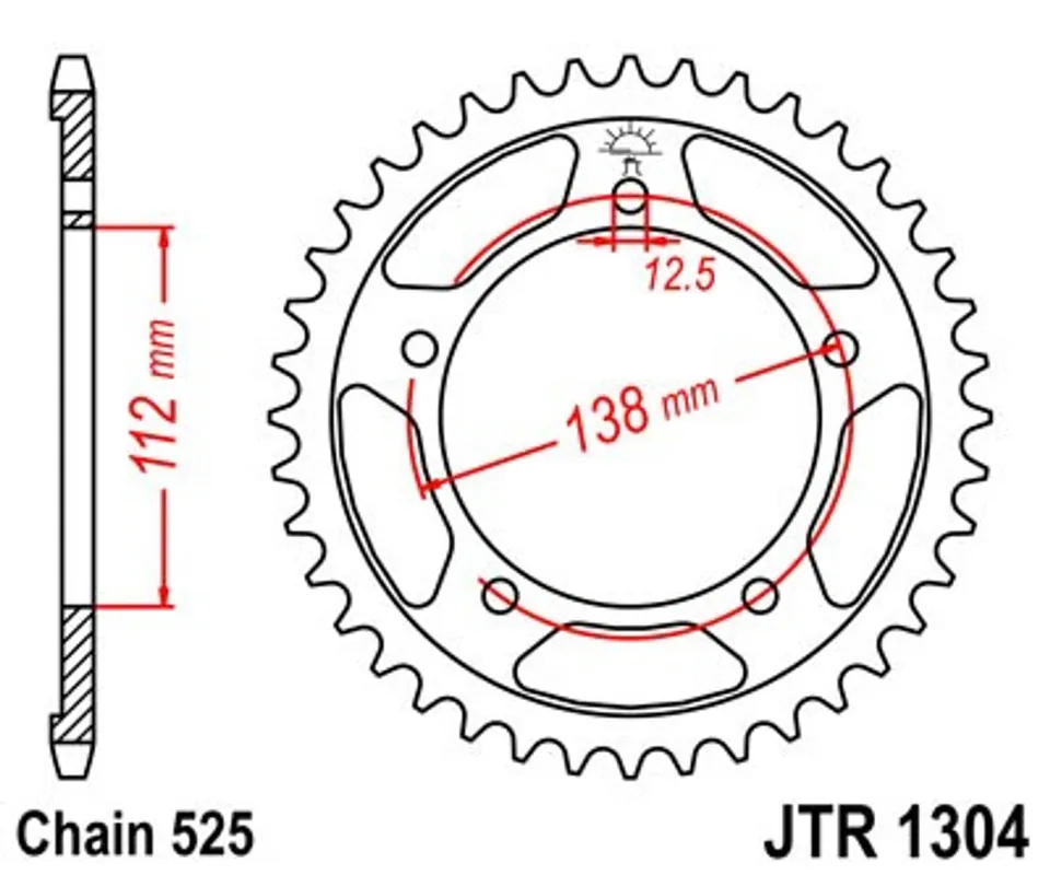 Řetězová rozeta JT JTR 1304-47 47 zubů, 525 Odeslání Ihned