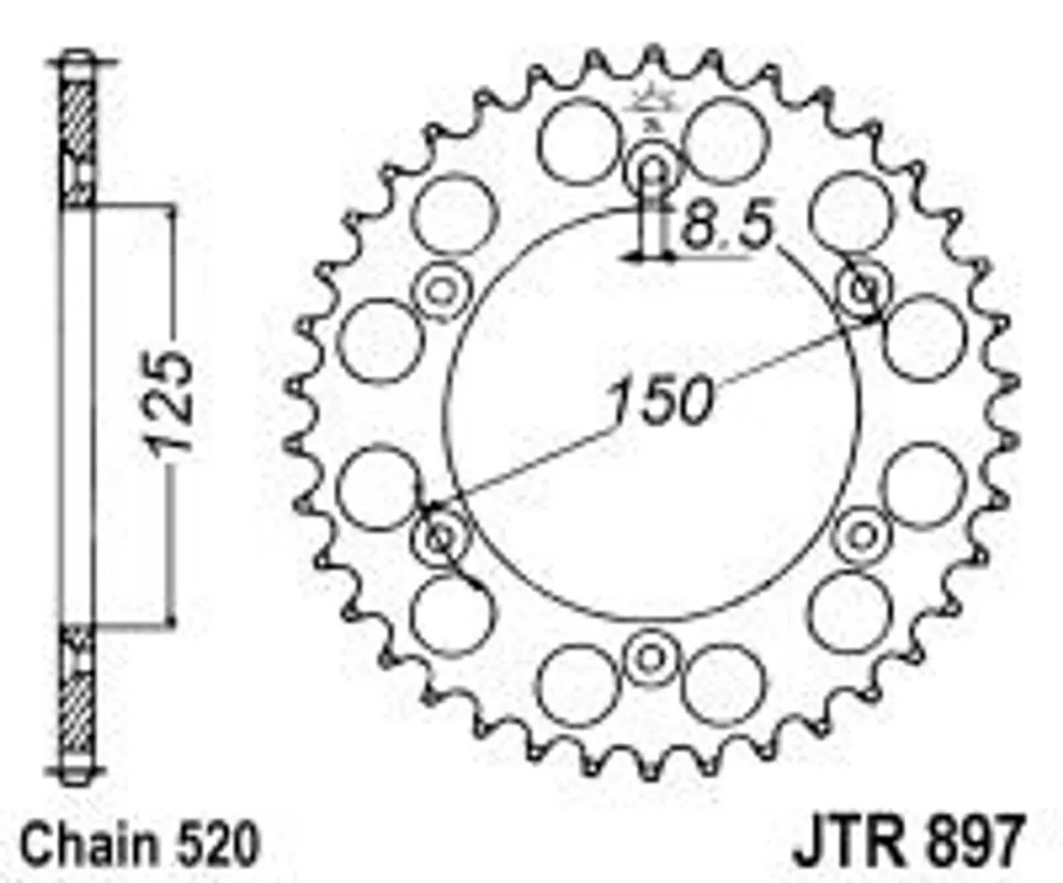 Řetězová rozeta JT JTR 897-47 47 zubů, 520 Objednat Nyní