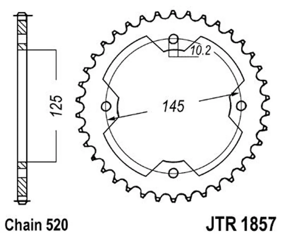Pouze Dnes Řetězová rozeta JT JTR 1857-36 36 zubů, 520