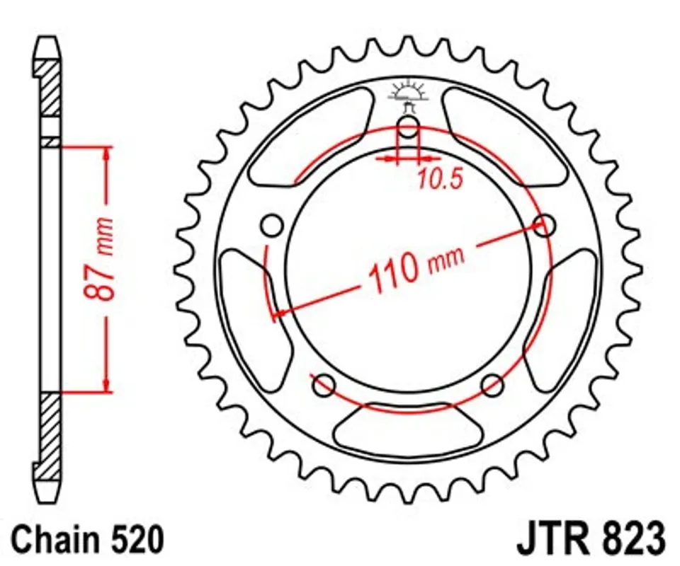 Cenově Výhodný Řetězová rozeta JT JTR 823-46 46 zubů, 520