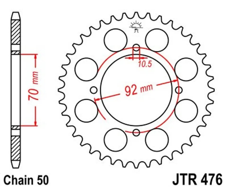 Bezpečná Platba Řetězová rozeta JT JTR 476-40 40 zubů, 530