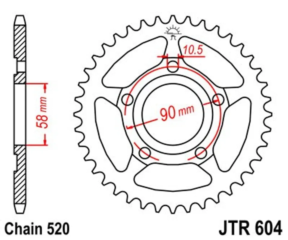 Rychlé Dodání Řetězová rozeta JT JTR 604-36 36 zubů, 520