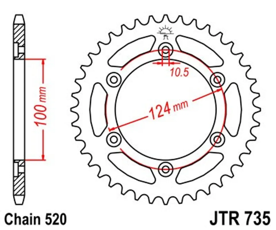 Finální Výprodej Řetězová rozeta JT JTR 735-36 36 zubů, 520