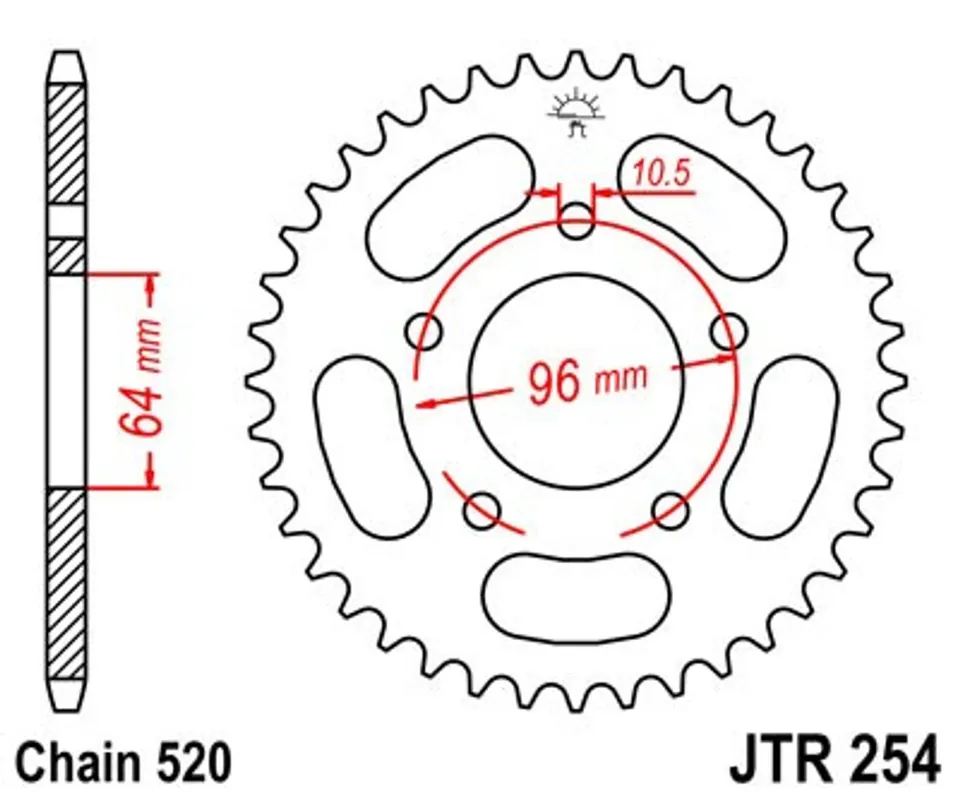 Víkendová Akce Řetězová rozeta JT JTR 254-37 37 zubů, 520