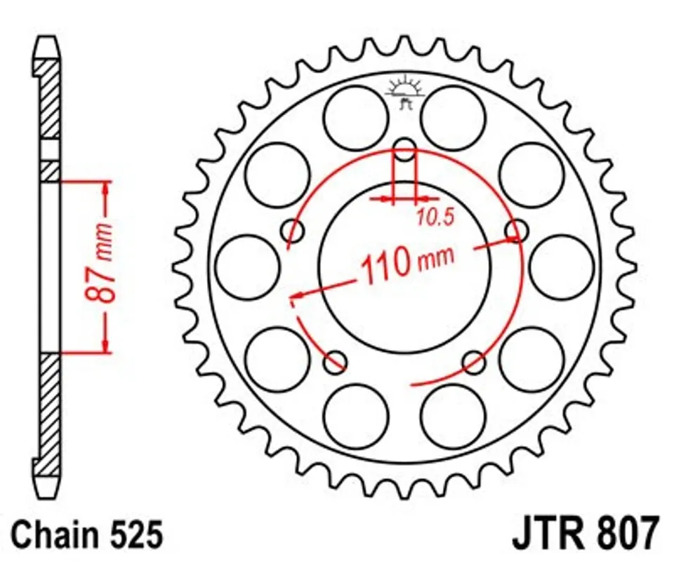 Levný Řetězová rozeta JT JTR 807-44 44 zubů, 525
