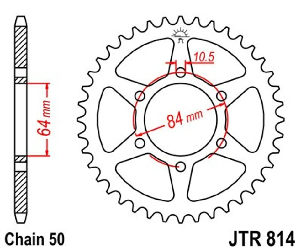 Řetězová rozeta JT JTR 814-42 42 zubů, 530 Tovární Cena