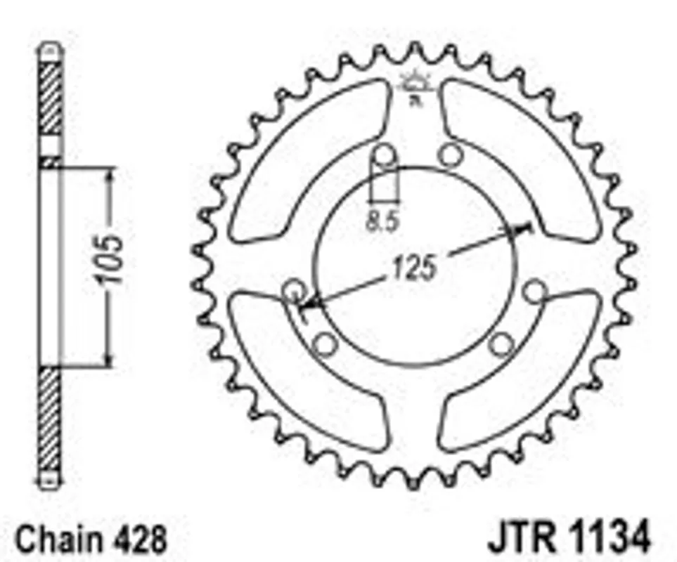 Řetězová rozeta JT JTR 1134-48 48 zubů, 428 Koupit Online