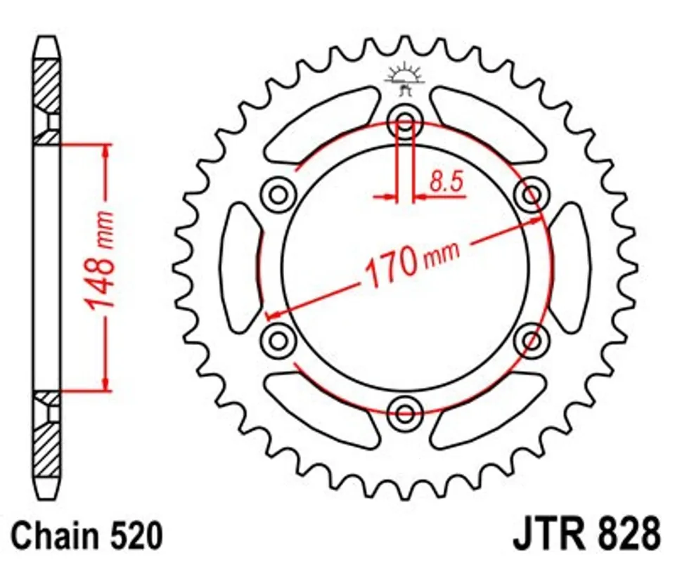 Must-Have Řetězová rozeta JT JTR 828-47 47 zubů, 520