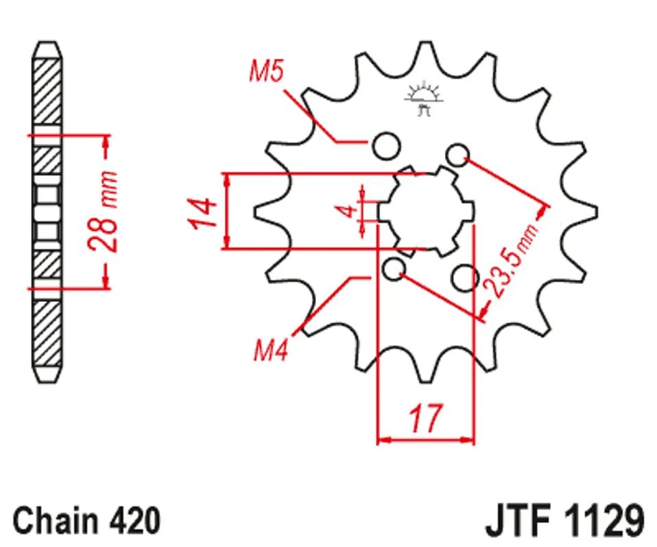 Výprodej Řetězové kolečko JT JTF 1129-12 12 zubů, 420