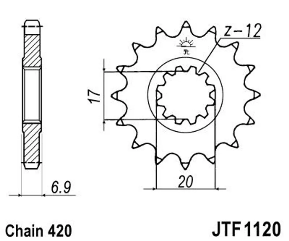 Cenový Hit Řetězové kolečko JT JTF 1120-10 10 zubů, 420