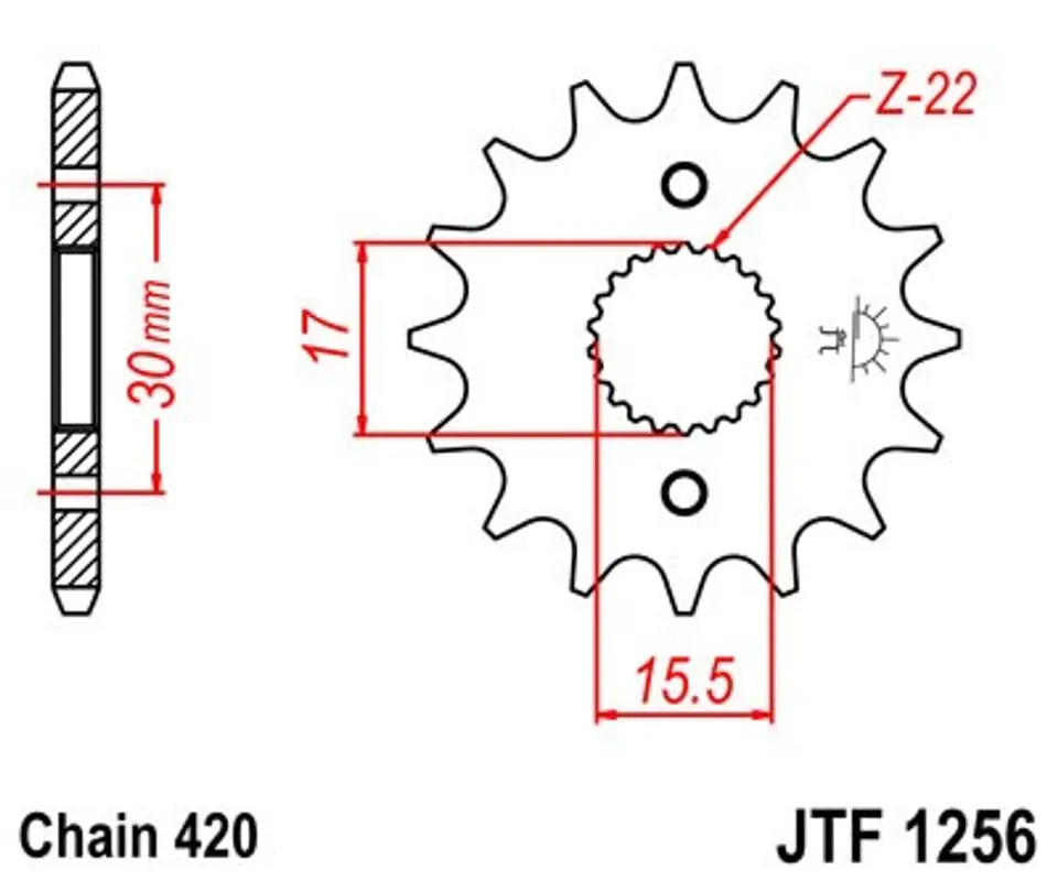 Finální Výprodej Řetězové kolečko JT JTF 1256-13 13 zubů, 420