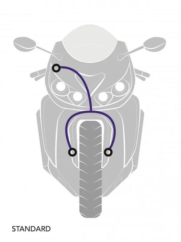 STANDARD Hadice přední brzdy sada Venhill POWERHOSEPLUS HON-7017F (3 hadice v sadě) Průhledné hadice, chromové koncovky Hit Sezóny