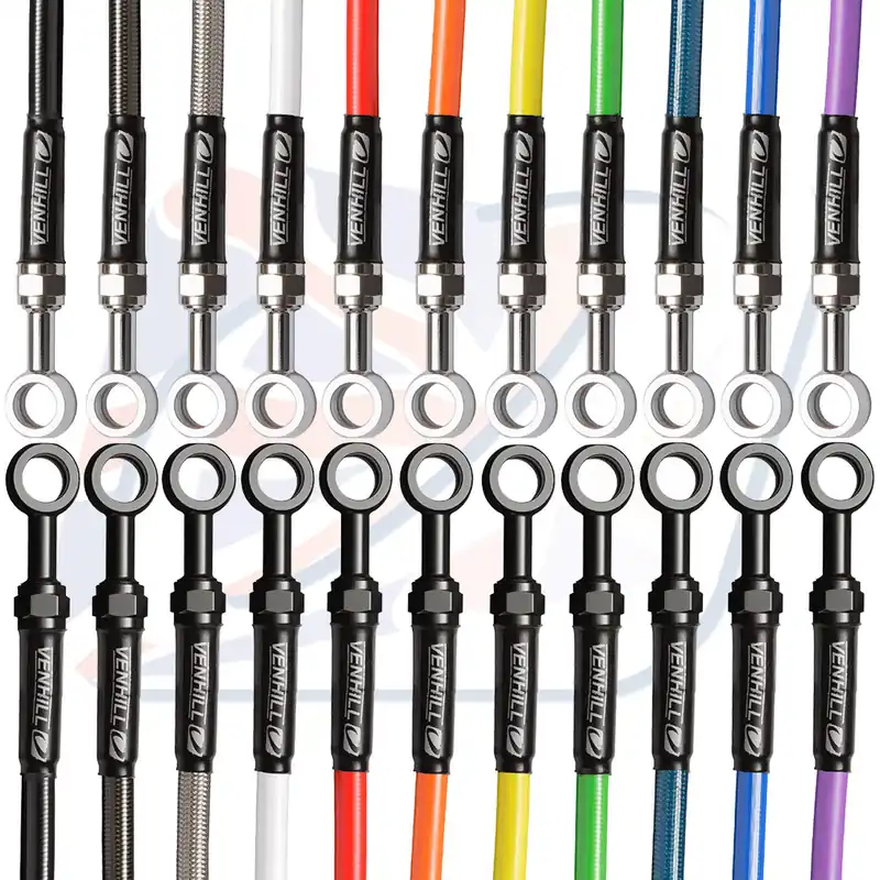 Hadice zadní brzdy Venhill POWERHOSEPLUS KAW-5007R (1 hadice v sadě) Průhledné hadice, chromové koncovky Hit Sezóny