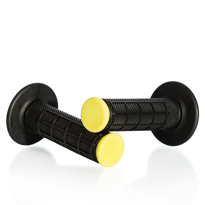 Motokrosové rukojeti MOTION STUFF ADVANCED černá/žlutá (half-waffle) Novinka