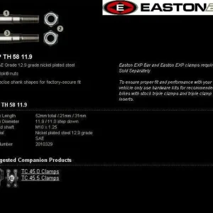 Vysoce Kvalitní Montážní sada řidítek EASTON EXP EXP TH 58 11.9
