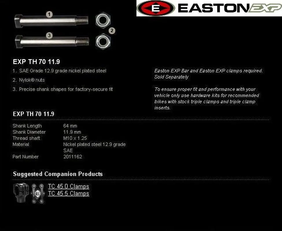 Montážní sada řidítek EASTON EXP EXP TH 70 11.9 Přímo Od Výrobce