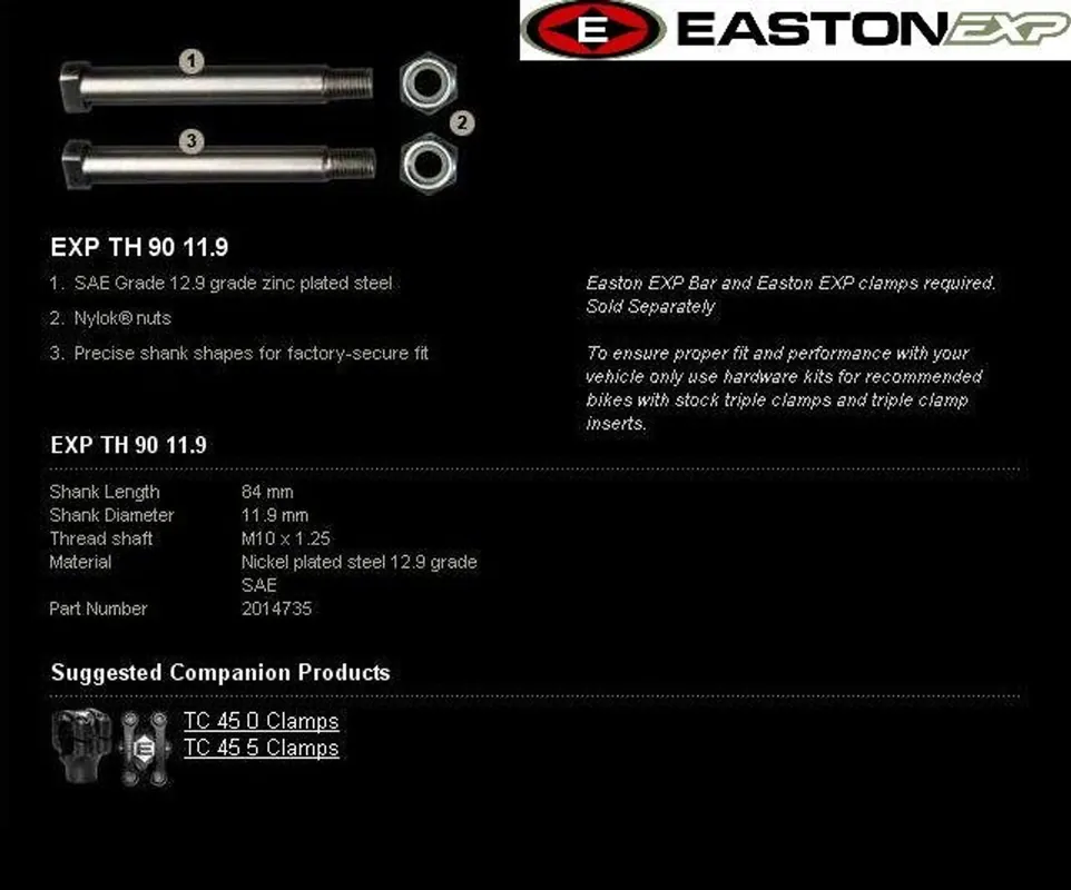 Montážní sada řidítek EASTON EXP EXP TH 90 11.9 Tovární Cena