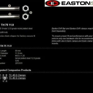 Vrácení Zdarma Montážní sada řidítek EASTON EXP EXP TH 75 11.9