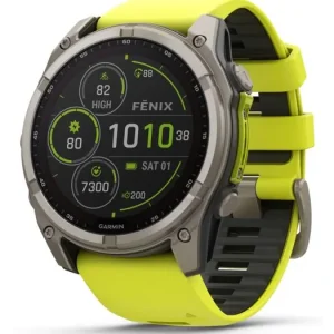 GARMIN FENIX 8 - 51 mm, SOLAR Titanium s Yellow/Graphite silikonovým řemínkem Zlevněný