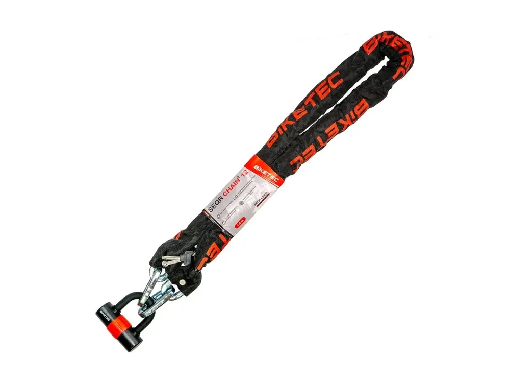 Aktuální BIKETEC Řetěz 1,5 m / 12 mm s visacím zámkem