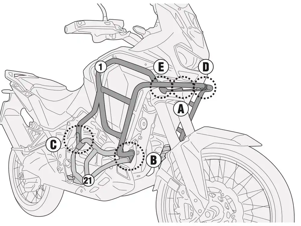 Kappa Padací rám horní černý CRF1100L Adv. Sports 24-26 KNH1205 Nová Kolekce