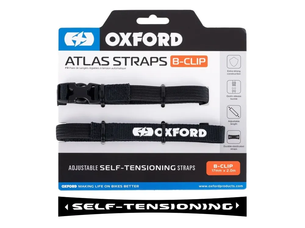 Akční Cena OXFORD Popruhy Atlas B-Clip 17MM x 2M Černé 2Ks